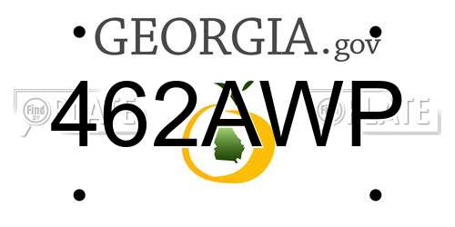 462AWP Georgia License Plate