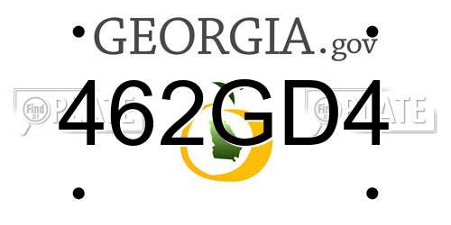 462GD4 Georgia License Plate
