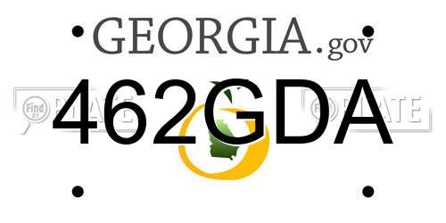 462GDA Georgia License Plate