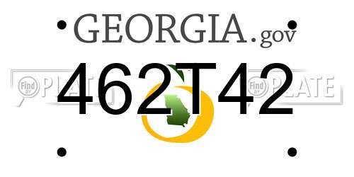 462T42 Georgia License Plate