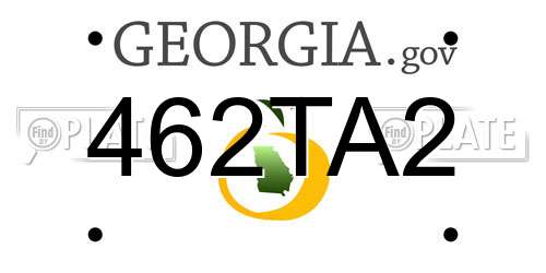 462TA2 Georgia License Plate
