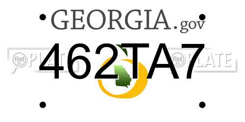 462TA7 Georgia License Plate
