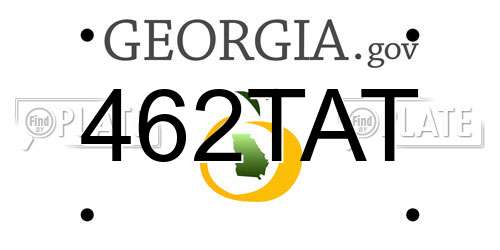 462TAT Georgia License Plate