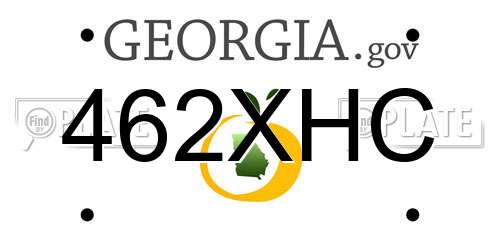 462XHC Georgia License Plate