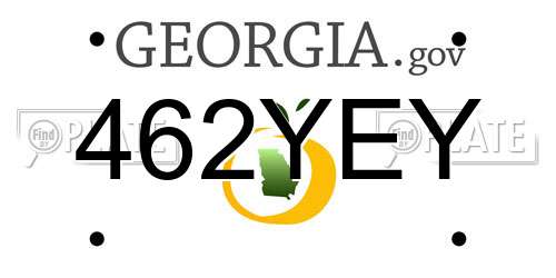 462YEY Georgia License Plate
