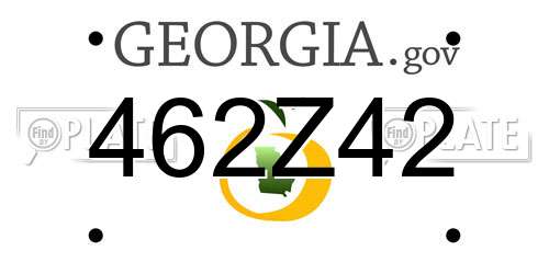 462Z42 Georgia License Plate