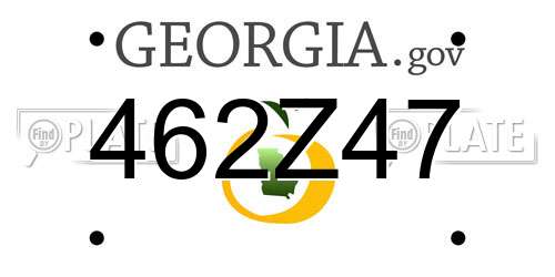 462Z47 Georgia License Plate