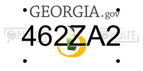462ZA2 Georgia License Plate