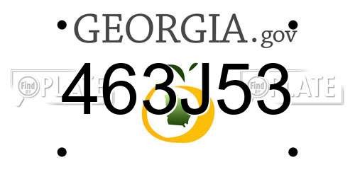 463J53 Georgia License Plate