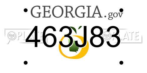 463J83 Georgia License Plate