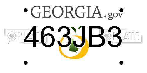 463JB3 Georgia License Plate