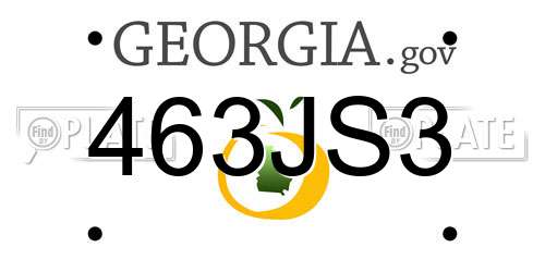 463JS3 Georgia License Plate