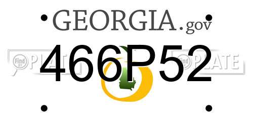 466P52 Georgia License Plate