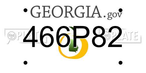 466P82 Georgia License Plate