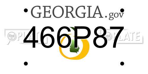 466P87 Georgia License Plate