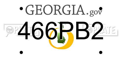 466PB2 Georgia License Plate