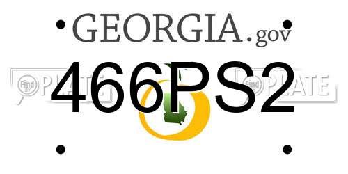 466PS2 Georgia License Plate