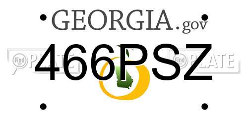 466PSZ Georgia License Plate