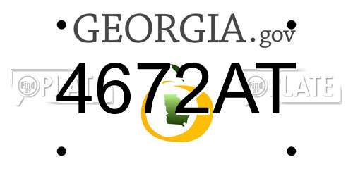 4672AT Georgia License Plate