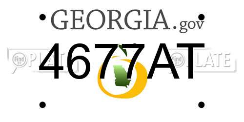 4677AT Georgia License Plate