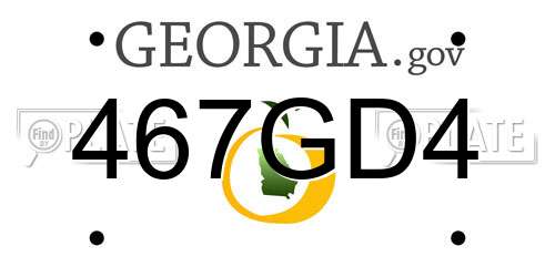 467GD4 Georgia License Plate