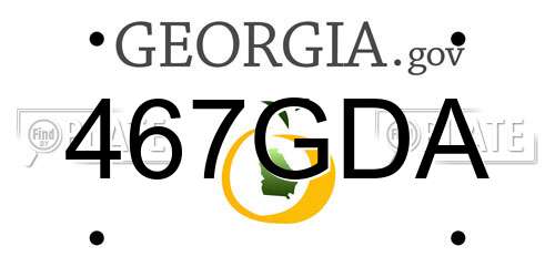 467GDA Georgia License Plate