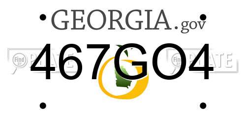 467GO4 Georgia License Plate