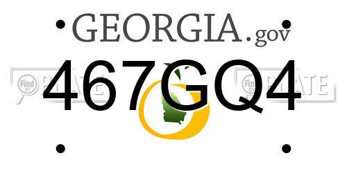467GQ4 Georgia License Plate
