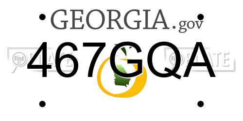 467GQA Georgia License Plate