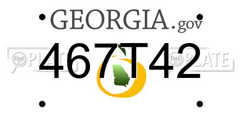 467T42 Georgia License Plate