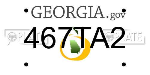 467TA2 Georgia License Plate