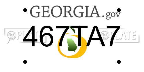 467TA7 Georgia License Plate