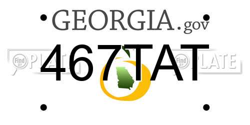 467TAT Georgia License Plate