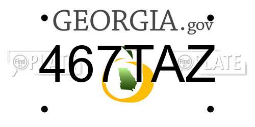 467TAZ Georgia License Plate