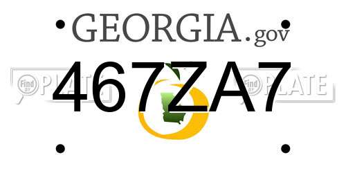 467ZA7 Georgia License Plate
