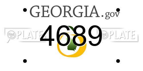 4689 Georgia License Plate