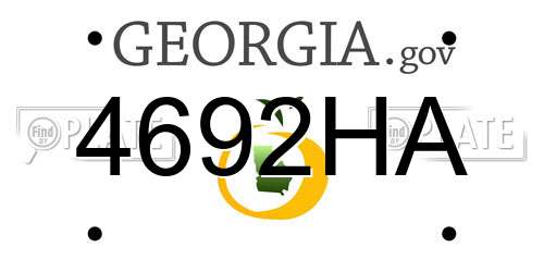 4692HA Georgia License Plate
