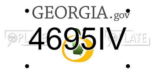 4695IV Georgia License Plate