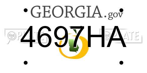4697HA Georgia License Plate