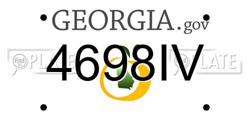 4698IV Georgia License Plate
