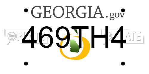 469TH4 Georgia License Plate