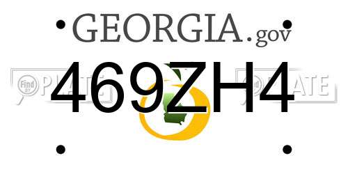 469ZH4 Georgia License Plate