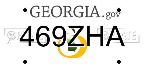 469ZHA Georgia License Plate