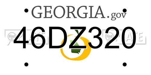 46DZ320 Georgia License Plate