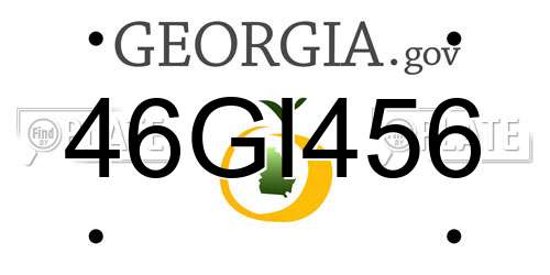 46GI456 Georgia License Plate