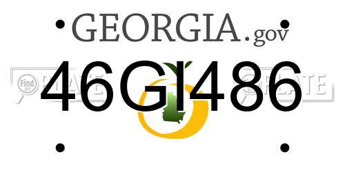46GI486 Georgia License Plate