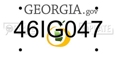 46IG047 Georgia License Plate