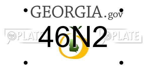 46N2 Georgia License Plate