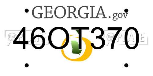 46OT370 Georgia License Plate