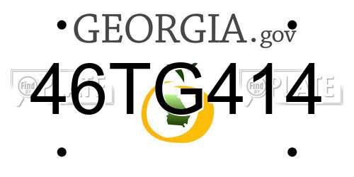 46TG414 Georgia License Plate